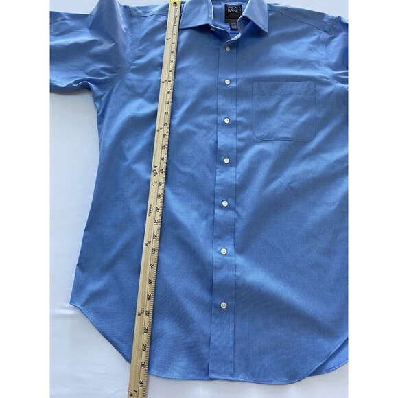 Jos. A. Bank Traveler Travel Tech Shirt Tailored Fit Blue Textured 15.5 - 33 - Picture 4 of 6